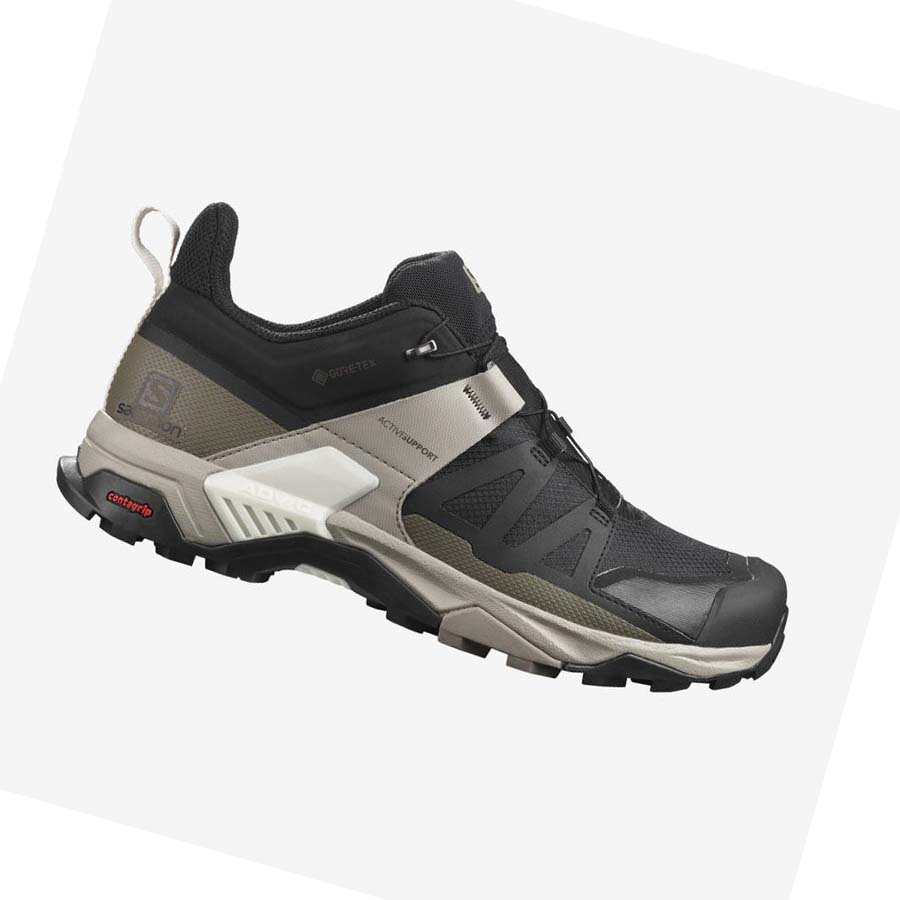 Salomon X ULTRA 4 GORE-TEX Túracipő Férfi Szürke Fekete Zöld | HU 2035VRW